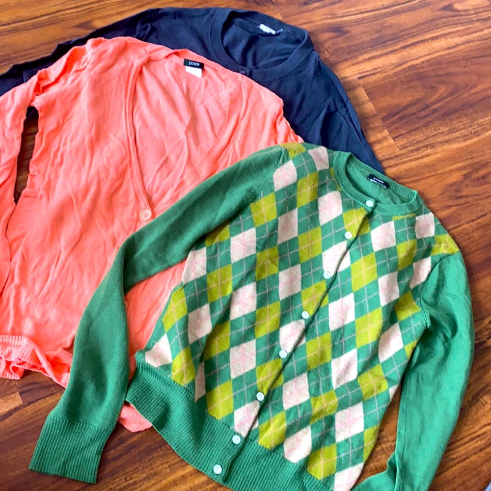 LOT of 3 J Crew button up sweaters